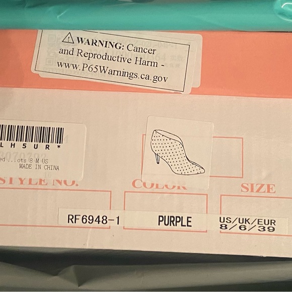 Elegant Purple Velvet Ankle Boots with silver sequin- size 8 - Picture 9 of 9